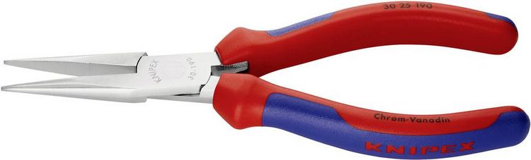 Produktbild: Knipex 30 25 190 Werkstatt Flachrundzange Gerade Chrom-Vanadium Elektrostahl 190mm