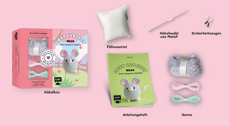 Produktbild: Cozy Crochet &ndash; Deine Amigurumi-H&auml;kelbox: Maus