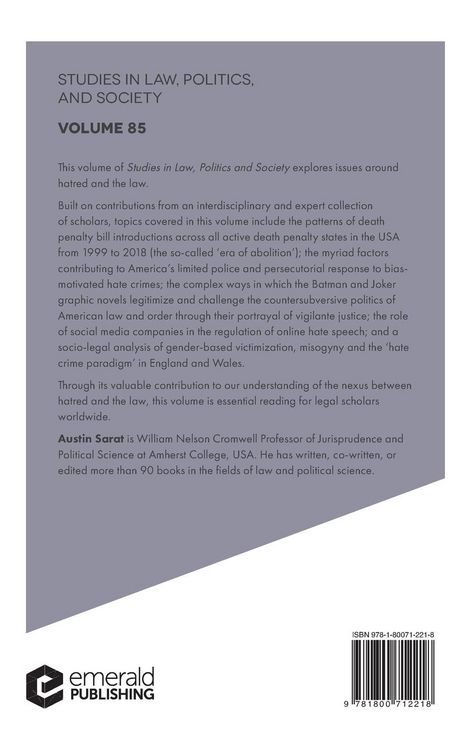 Produktbild: Studies in Law, Politics, and Society
