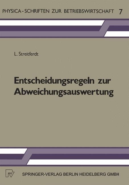 Produktbild: Entscheidungsregeln zur Abweichungsauswertung