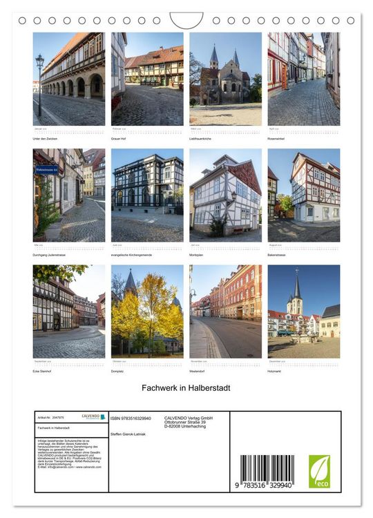 Produktbild: Fachwerk in Halberstadt (Wandkalender 2026 DIN A4 hoch), CALVENDO Monatskalender