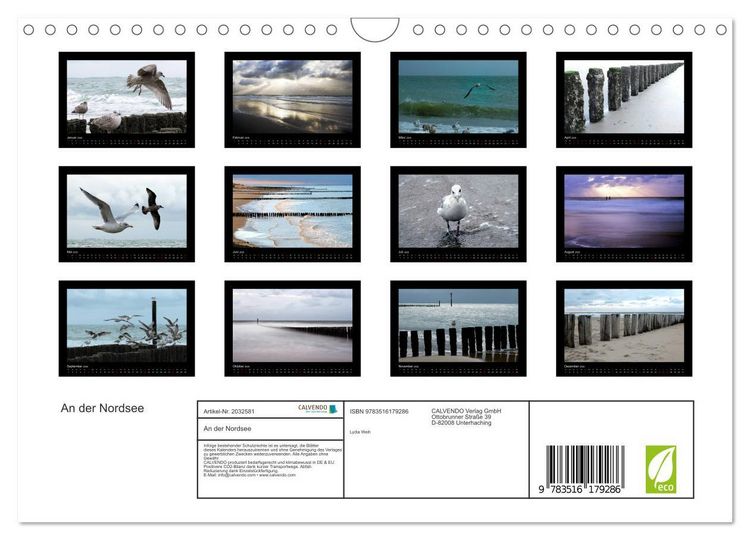 Produktbild: An der Nordsee (Wandkalender 2026 DIN A4 quer), CALVENDO Monatskalender