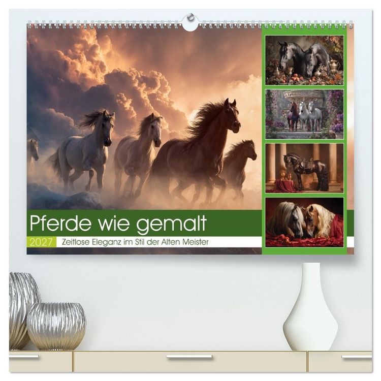Produktbild: Pferde wie gemalt (hochwertiger Premium Wandkalender 2027 DIN A2 quer), Kunstdruck in Hochglanz