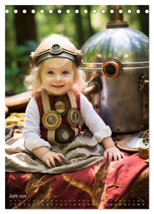 Produktbild: Steampunk Kinderwelt (Tischkalender 2026 DIN A5 hoch), CALVENDO Monatskalender