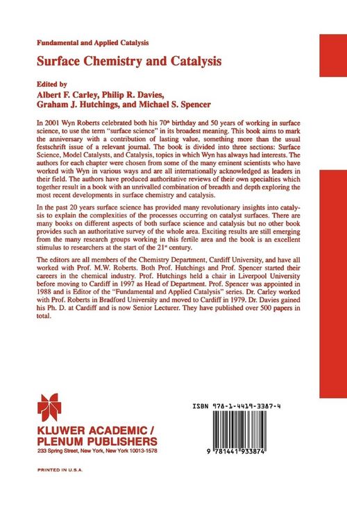 Produktbild: Surface Chemistry and Catalysis