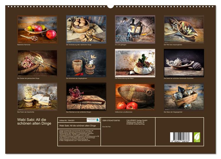 Produktbild: Wabi Sabi: All die sch&ouml;nen alten Dinge (hochwertiger Premium Wandkalender 2026 DIN A2 quer), Kunstdruck in Hochglanz