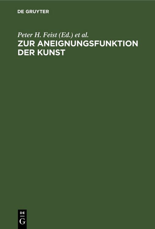 Produktbild: Zur Aneignungsfunktion der Kunst