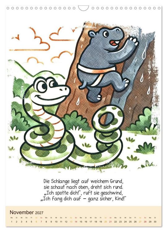 Produktbild: Tierisch hoch hinaus: Von A bis Z durchs Kletterabenteuer! - Der Kalender zum Kinderbuch (Wandkalender 2027 DIN A3 hoch), CALVENDO Monatskalender