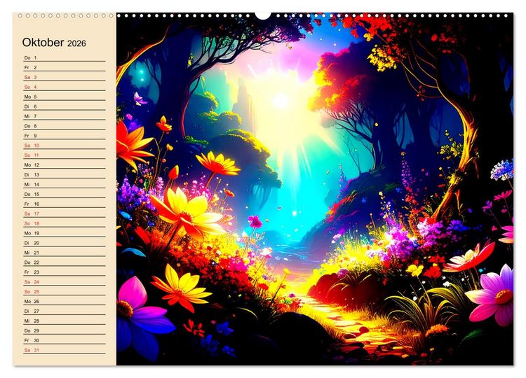 Produktbild: Manga-Landschaften: Ein visueller Ausflug durch Fantasiewelten (hochwertiger Premium Wandkalender 2026 DIN A2 quer), Kunstdruck in Hochglanz