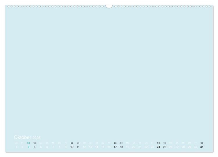 Produktbild: Bastelkalender - hell Blau (Wandkalender 2026 DIN A2 quer), CALVENDO Monatskalender