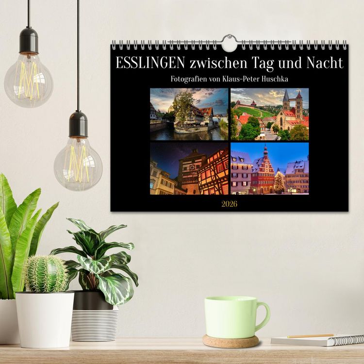 Produktbild: Esslingen zwischen Tag und Nacht (Wandkalender 2026 DIN A4 quer), CALVENDO Monatskalender