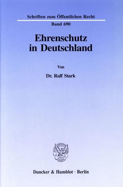 Produktbild: Ehrenschutz in Deutschland.