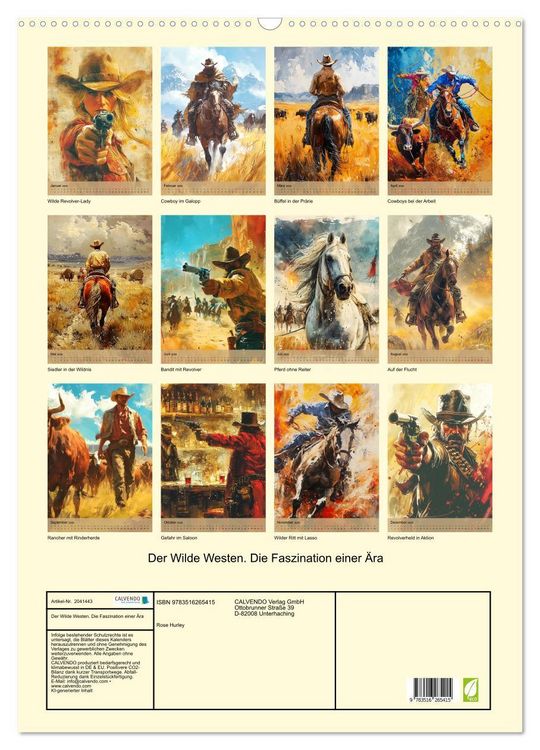 Produktbild: Der Wilde Westen. Die Faszination einer &Auml;ra (Wandkalender 2026 DIN A2 hoch), CALVENDO Monatskalender