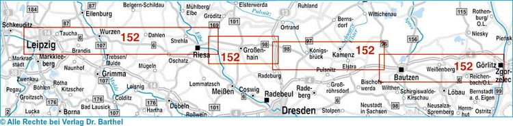 Produktbild: Wander- und Radwanderkarte &Ouml;kumenischer Pilgerweg G&ouml;rlitz-Vacha (Teil 1 G&ouml;rlitz-Leipzig) mit Zick-Zack-Faltung. 1:50000