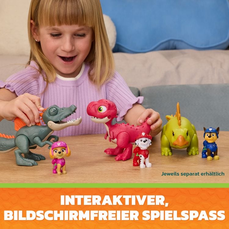 Produktbild: PAW Patrol: Der Dino Film, Roaring Pups, Marshall & Rhubarb Dino-Figur