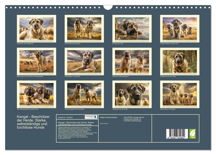 Produktbild: Kangal - Besch&uuml;tzer der Herde. Starke, selbstst&auml;ndige und furchtlose Hunde (Wandkalender 2026 DIN A3 quer), CALVENDO Monatskalender