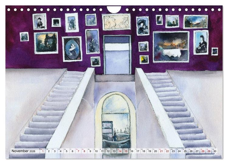 Produktbild: Frankfurt in Aquarell (Wandkalender 2026 DIN A4 quer), CALVENDO Monatskalender