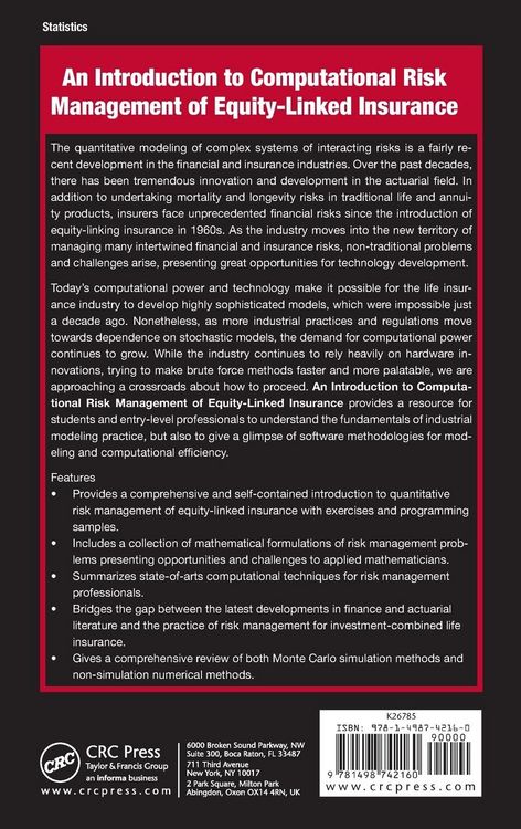 Produktbild: An Introduction to Computational Risk Management of Equity-Linked Insurance