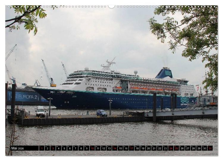 Produktbild: Kreuzfahrtschiffe in Hamburg (hochwertiger Premium Wandkalender 2026 DIN A2 quer), Kunstdruck in Hochglanz