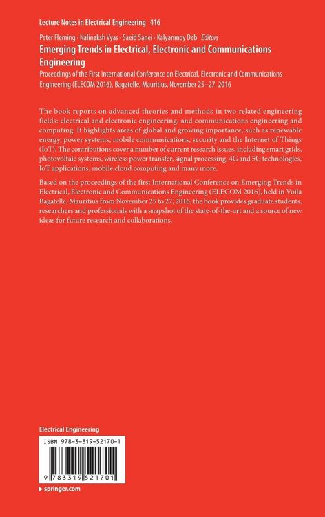 Produktbild: Emerging Trends in Electrical, Electronic and Communications Engineering