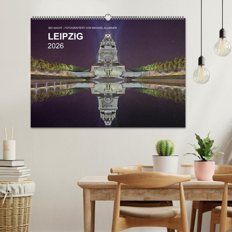 Produktbild: Leipzig - Fotografiert bei Nacht von Michael Allmaier (Wandkalender 2026 DIN A2 quer), CALVENDO Monatskalender