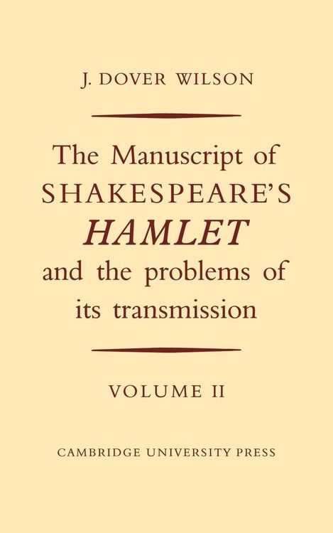 Produktbild: The Manuscript of Shakespeare's Hamlet and the Problems of its Transmission