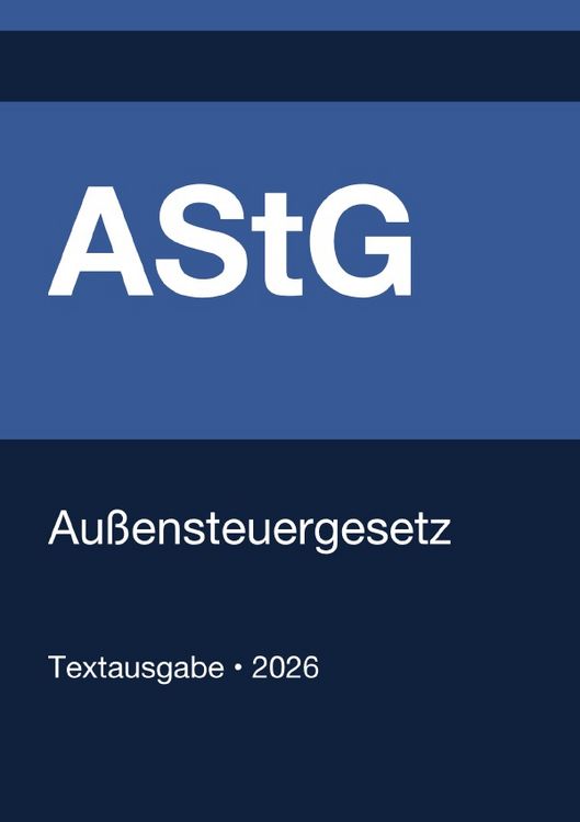 Produktbild: AStG - Au&szlig;ensteuergesetz (Deutschland) 2026