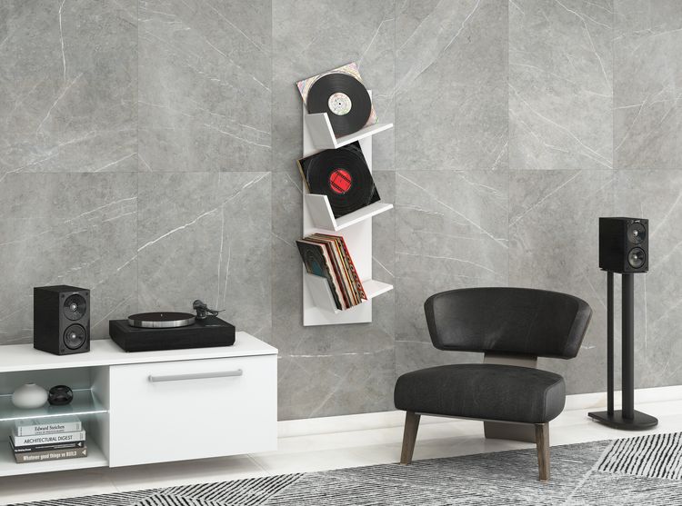 Produktbild: Holz B&uuml;cher Schallplatten LP H&auml;nge Wandregal Sulda