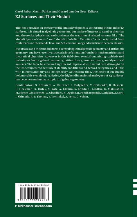 Produktbild: K3 Surfaces and Their Moduli