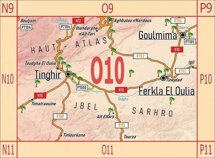 Produktbild: O10: Tinghir - Tinejdad - Goulmima - Oued Todgha + Stra&szlig;e der Kasbahs IV + GPS-Waypoints