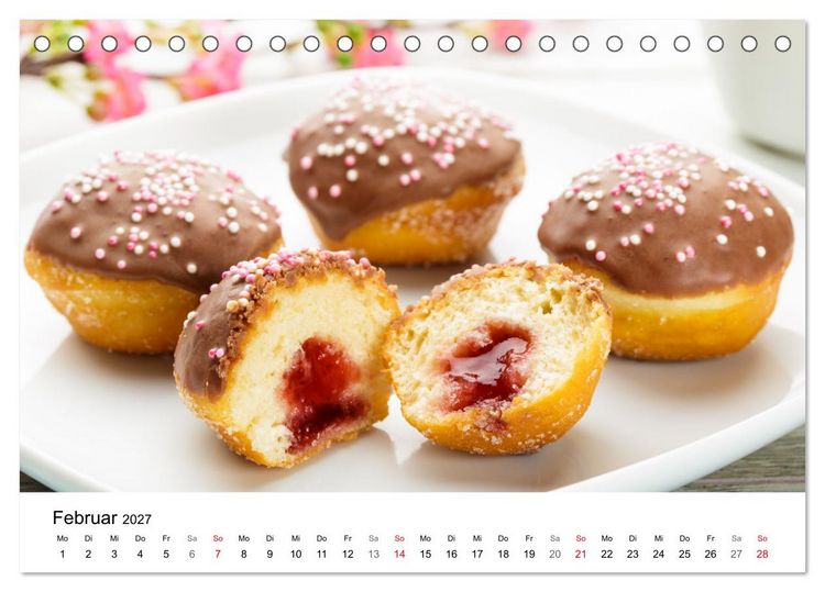 Produktbild: Kuchen, Kekse und Geb&auml;ck - s&uuml;&szlig; und lecker durch das Jahr (Tischkalender 2027 DIN A5 quer), CALVENDO Monatskalender