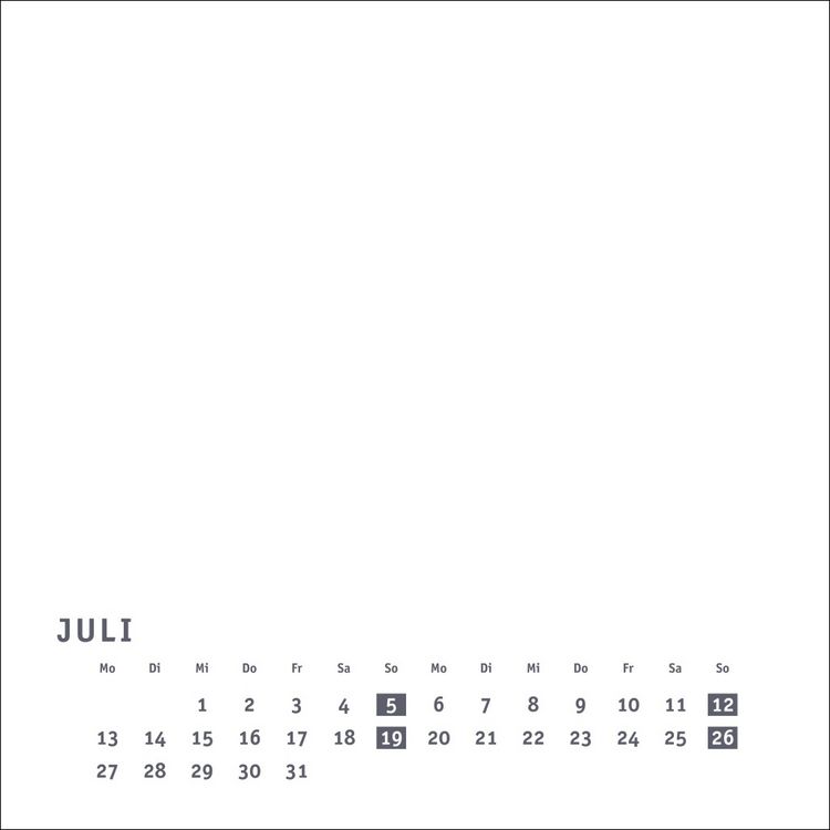 Produktbild: Premium-Bastelkalender weiß klein 2026