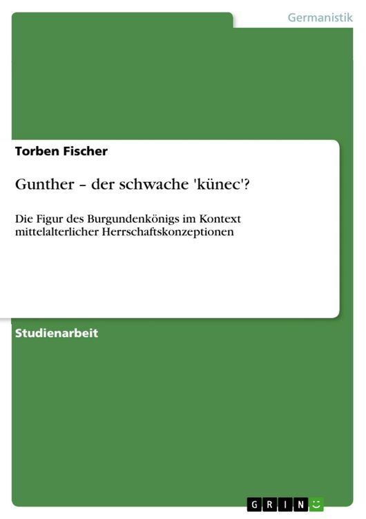 Produktbild: Gunther - der schwache 'k&uuml;nec'?