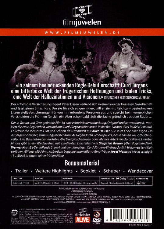 Produktbild: Pr&auml;mien auf den Tod (Curd J&uuml;rgens) (Filmjuwelen)