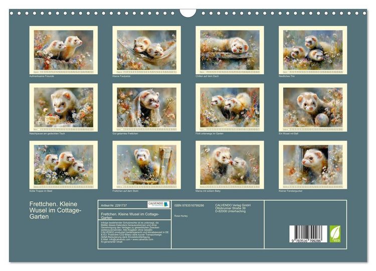 Produktbild: Frettchen. Kleine Wusel im Cottage-Garten (Wandkalender 2027 DIN A3 quer), CALVENDO Monatskalender