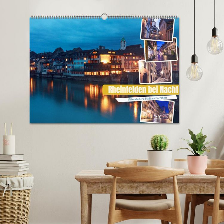 Produktbild: Rheinfelden bei Nacht (Wandkalender 2026 DIN A2 quer), CALVENDO Monatskalender