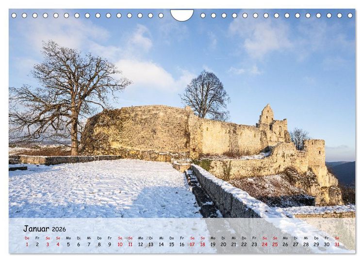 Produktbild: Festungen und Schl&ouml;sser auf der Schw&auml;bischen Alb (Wandkalender 2026 DIN A4 quer), CALVENDO Monatskalender