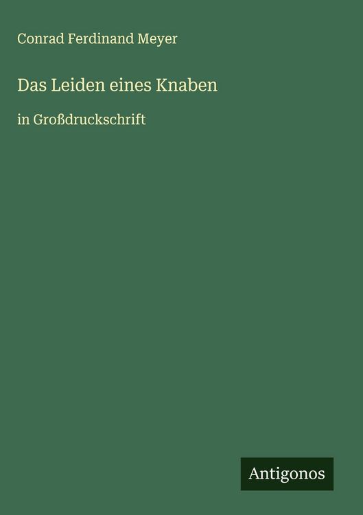 Produktbild: Das Leiden eines Knaben