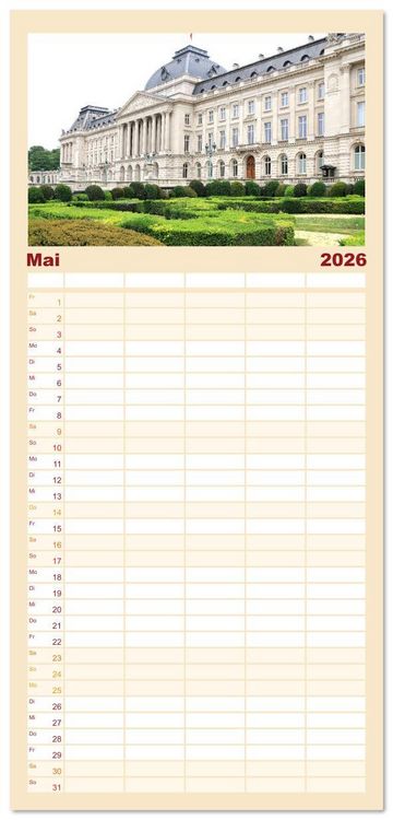 Produktbild: Familienplaner 2026 - Br&uuml;ssel - Spannende Metropole mit 5 Spalten (Wandkalender, 21 x 45 cm) CALVENDO