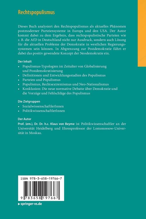 Produktbild: Rechtspopulismus