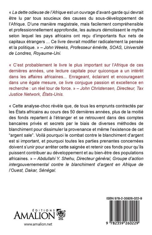 Produktbild: La dette odieuse de l'Afrique