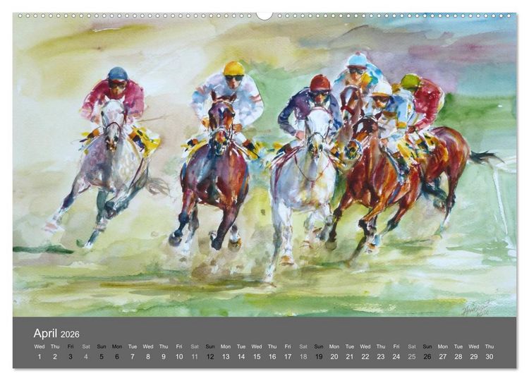 Produktbild: Horses in four seasons 2026 (High Quality Premium Wall Calendar 2026 DIN A2 landscape),CALVENDO 12 Month Wall Calendar