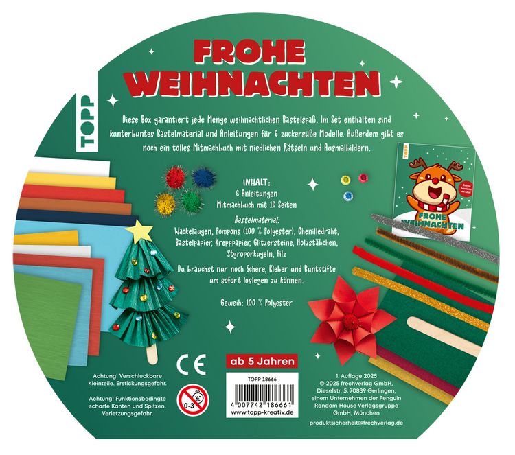 Produktbild: Bastelbox Weihnachten. Mit Anleitungen, Bastelmaterial und Mitmachbuch