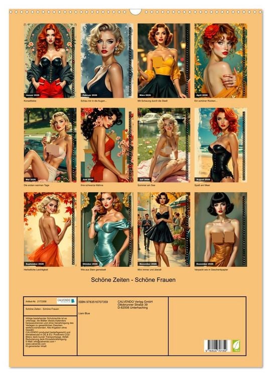 Produktbild: Sch&ouml;ne Zeiten - Sch&ouml;ne Frauen (Wandkalender 2026 DIN A2 hoch), CALVENDO Monatskalender