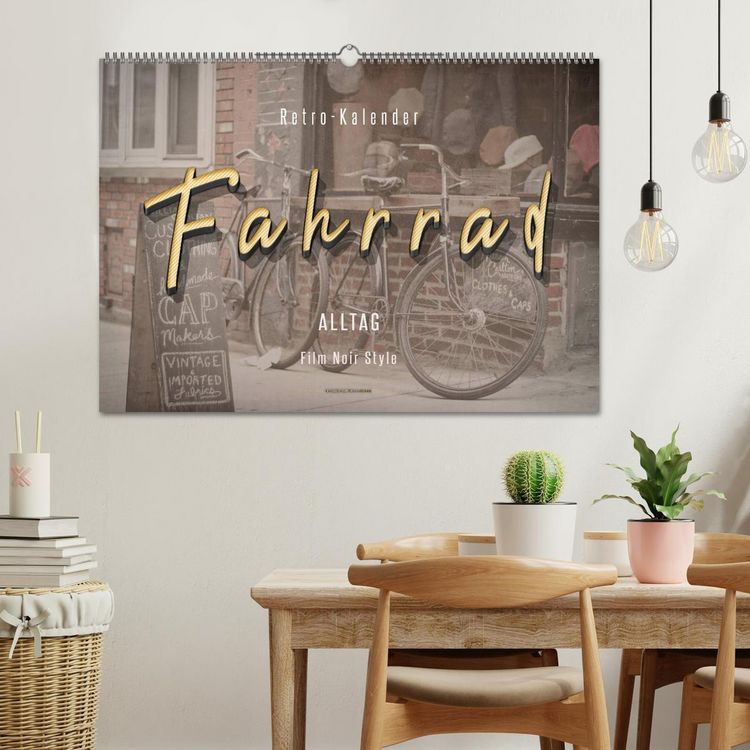Produktbild: Fahrrad Alltag - Film Noir Style (Wandkalender 2026 DIN A2 quer), CALVENDO Monatskalender
