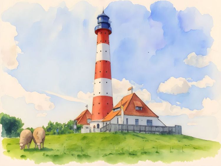 Produktbild: CALVENDO Puzzle Leuchtturm Westheversand | 1000 Teile Lege-Gr&ouml;&szlig;e 64x48cm Foto-Puzzle f&uuml;r gl&uuml;ckliche Stunden