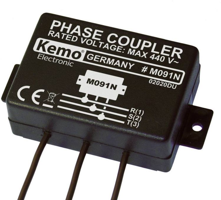 Produktbild: Kemo Powerline M091N Phasenkoppler Baustein Eingangsspannung (Bereich): 400 V/AC (max.)