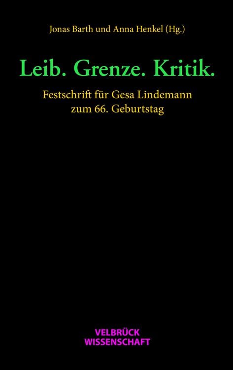 Produktbild: Leib. Grenze. Kritik.