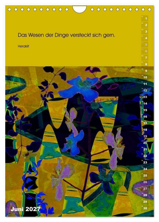 Produktbild: Philosophische Inspirationen Wandkalender 2027 (Wandkalender 2027 DIN A4 hoch), CALVENDO Monatskalender