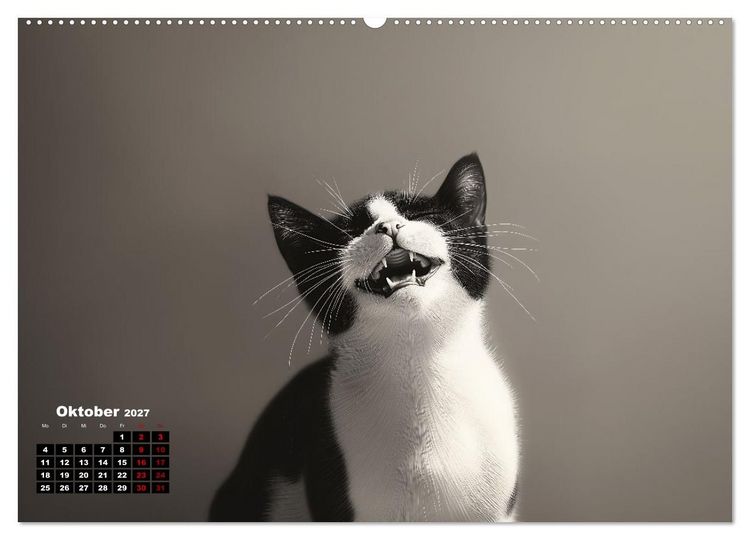 Produktbild: Auch Katzen lachen gern (hochwertiger Premium Wandkalender 2027 DIN A2 quer), Kunstdruck in Hochglanz